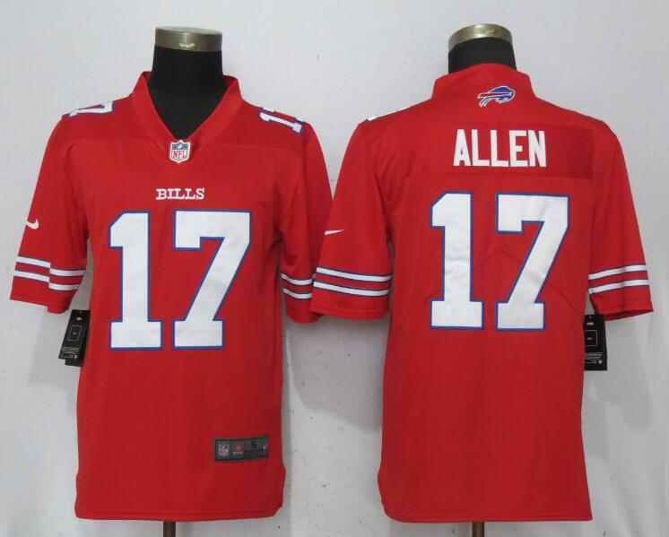 Men Buffalo Bills 17 Allen Navy Red Color Rush Nike Limited NFL Jerseys